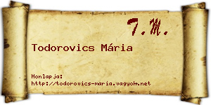 Todorovics Mária névjegykártya
